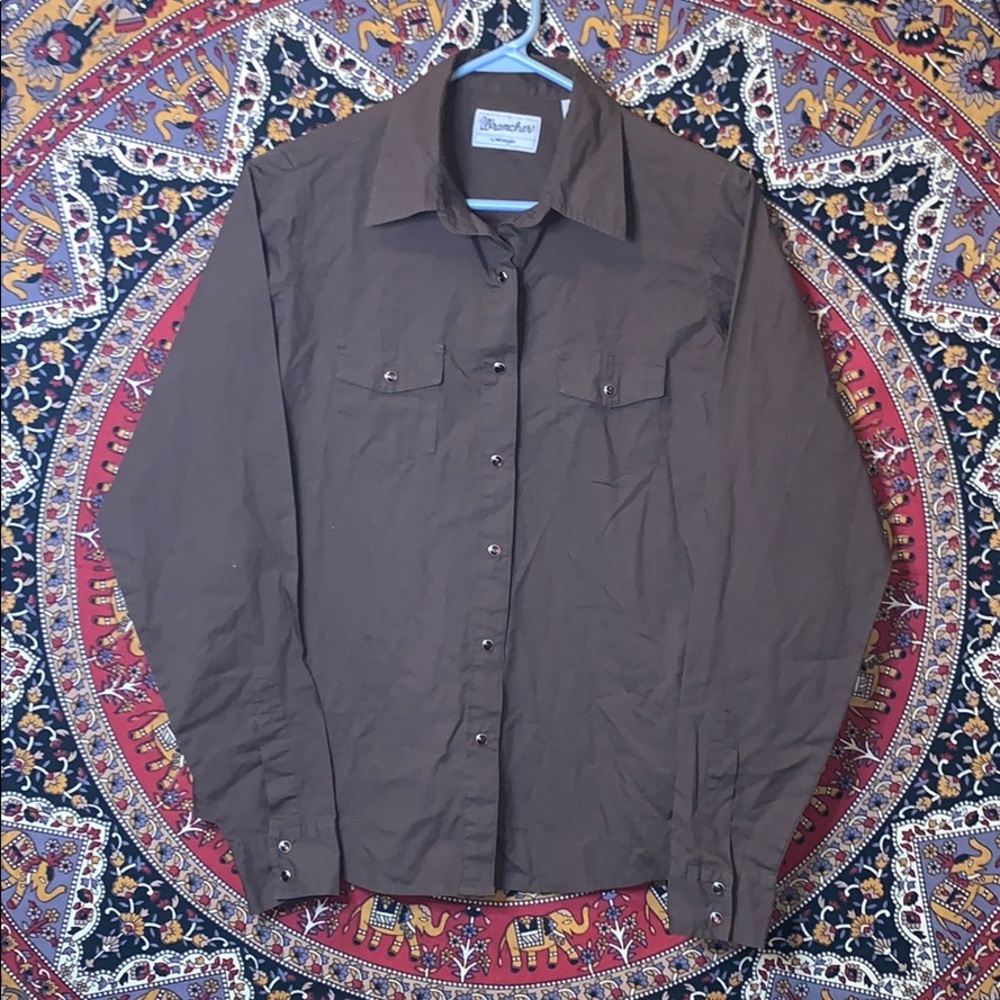 Youth Large Pearl Snap Button Wrangler Shirt
